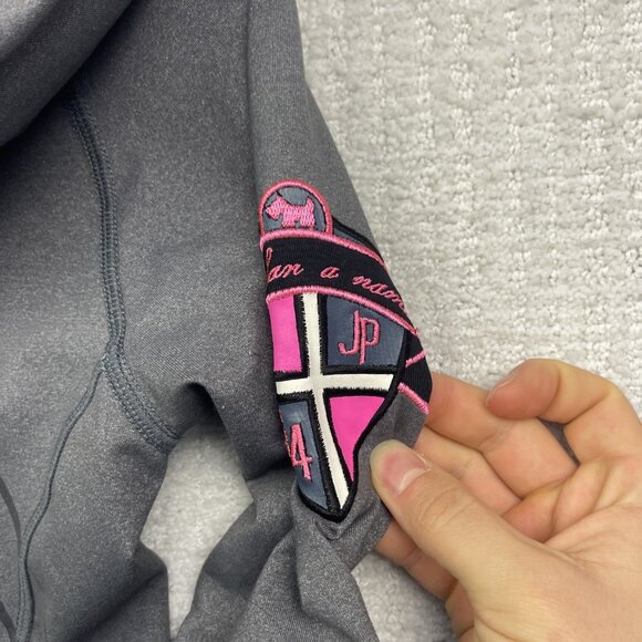 Y2K Joshua Perets Full Zip Tech Hoodie Emo Goth 2000's Sz Small Grey / Pink - Picture 12 of 12